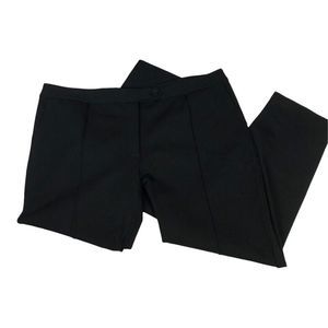 Betabrand Women's Sz 14 Mid Rise Tapered Leg Black Dress Pants with Front Pleat